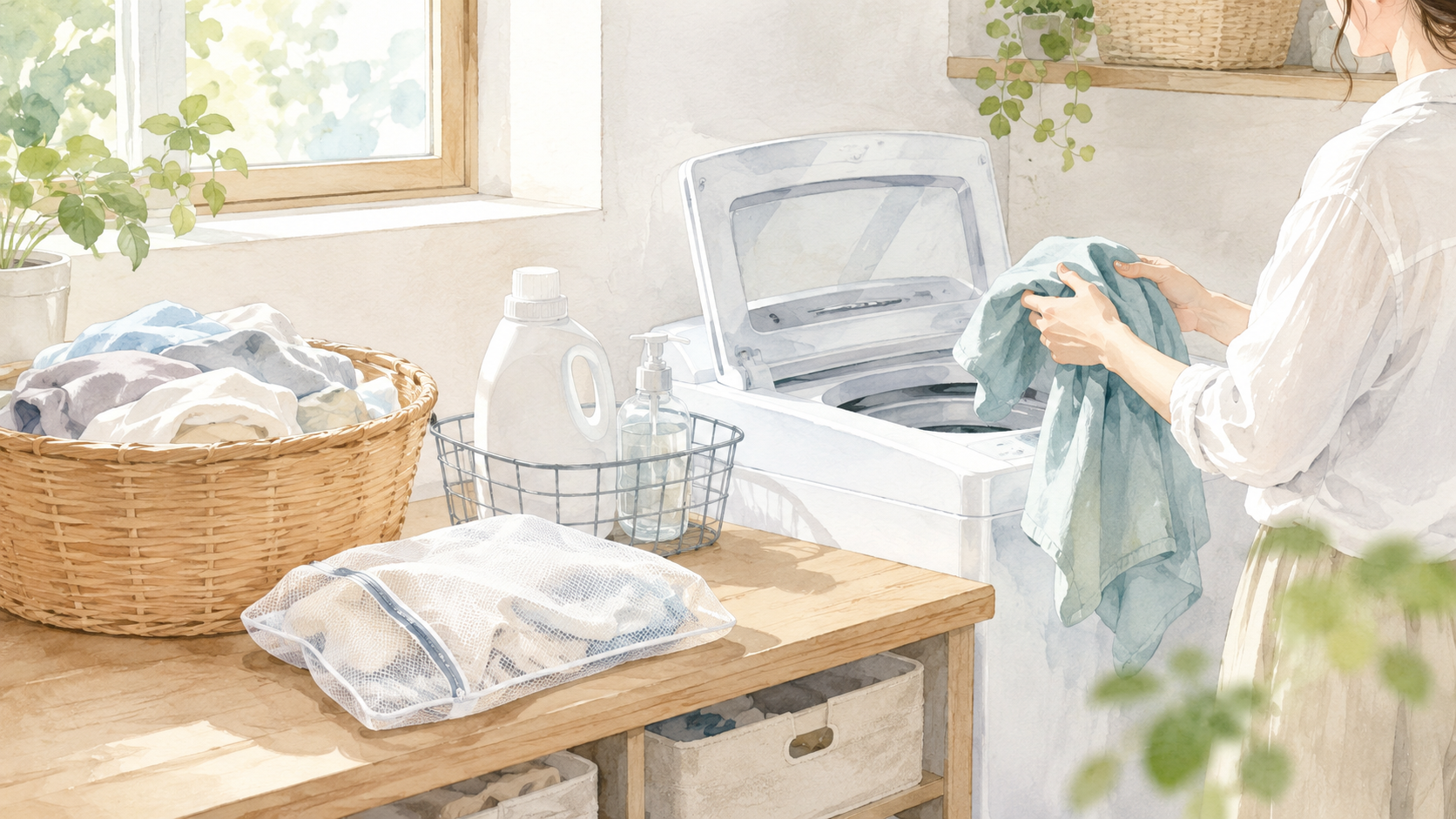 洗濯物を分けて時短しやすくする準備