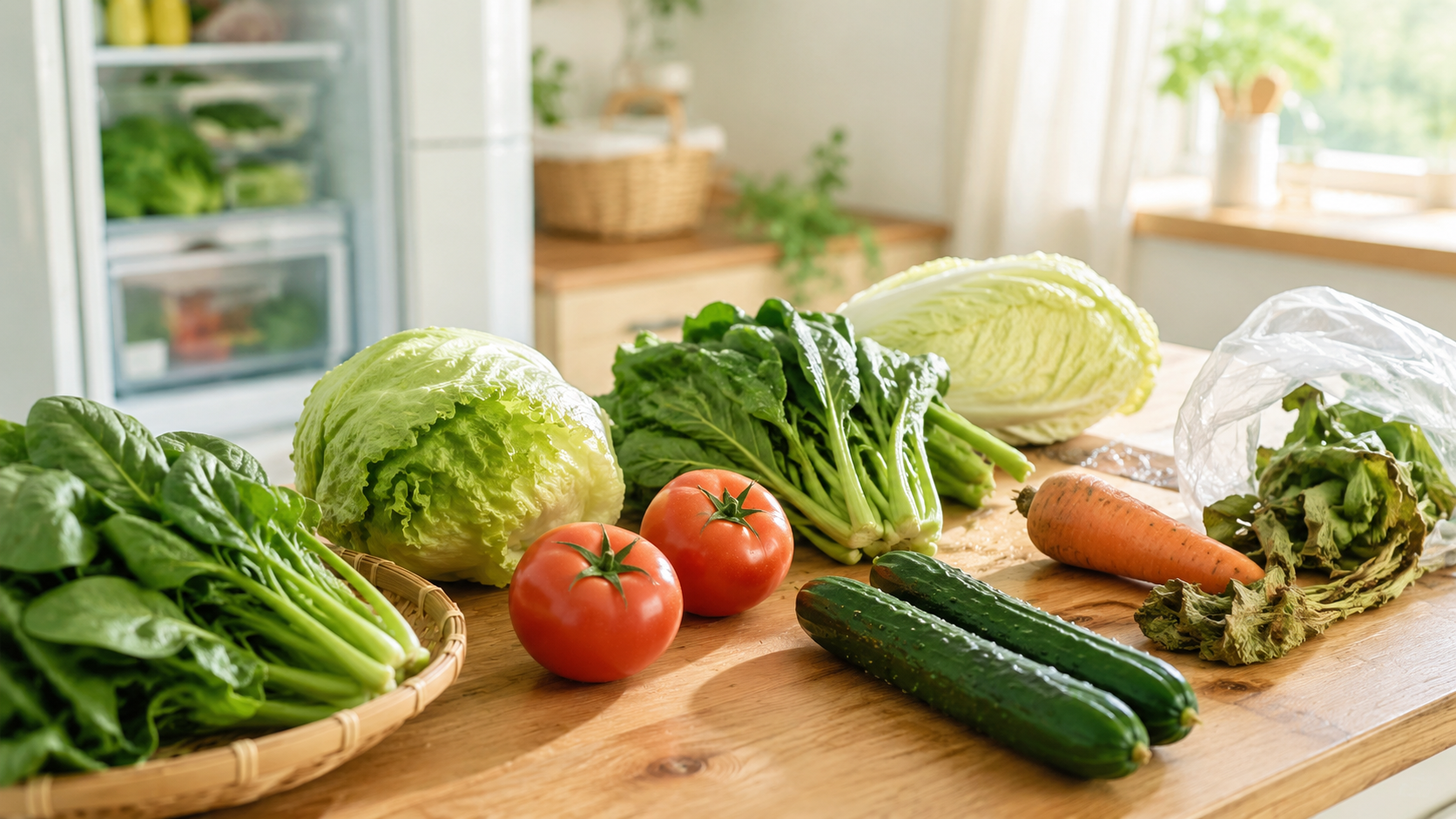 買った日の野菜を仕分けて保存する