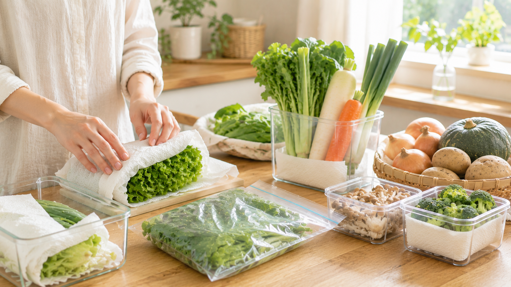 野菜を冷凍保存しやすく下ごしらえする