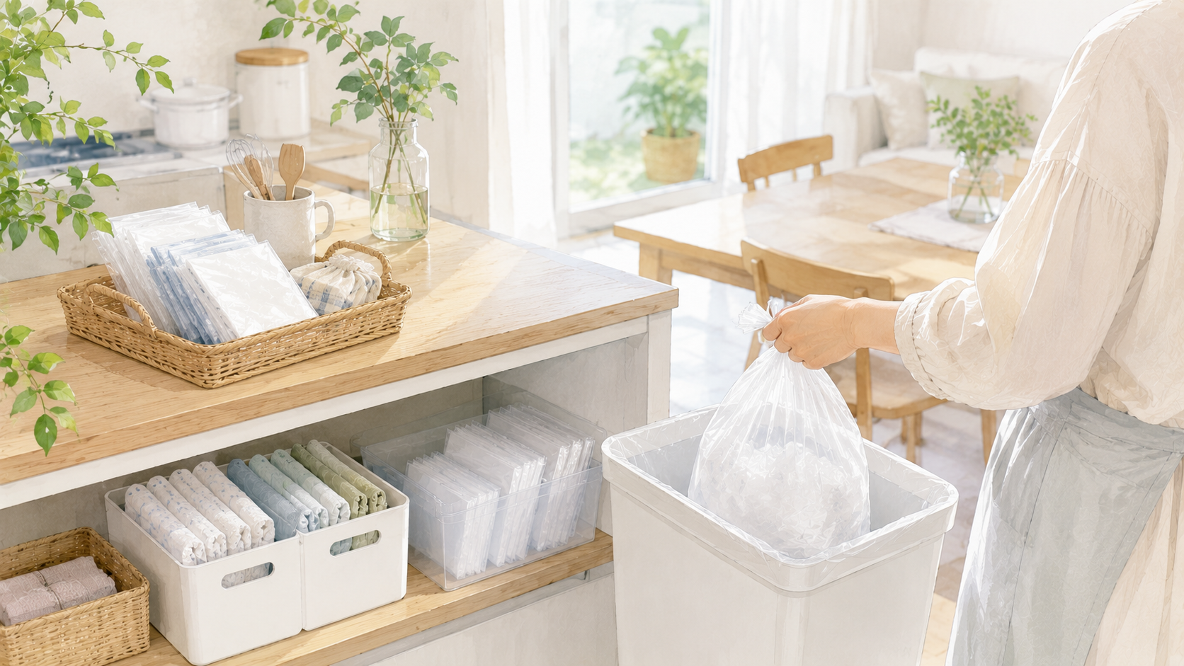 防災用にビニール袋を備える