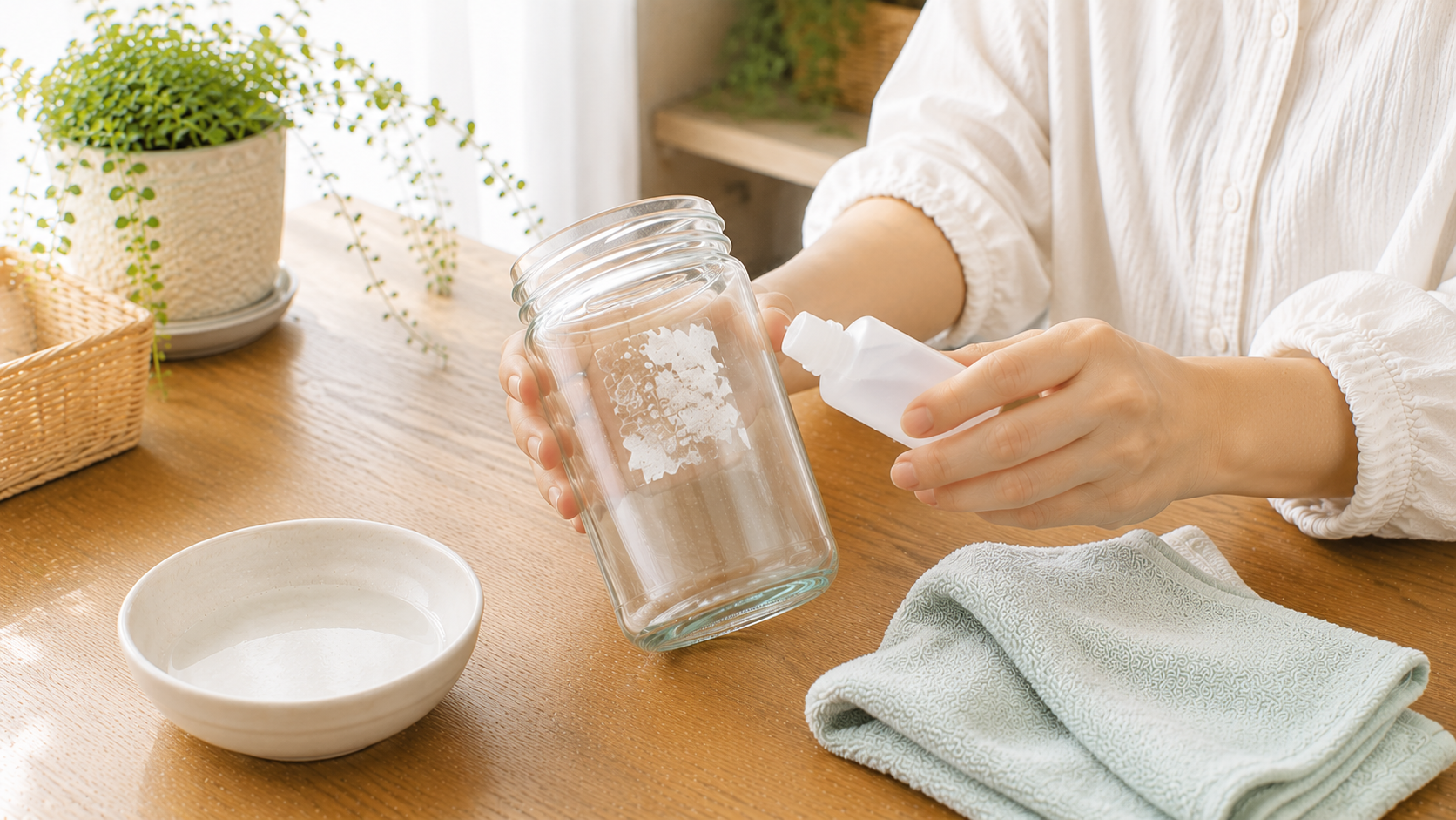 瓶やプラスチックのシールを剥がす