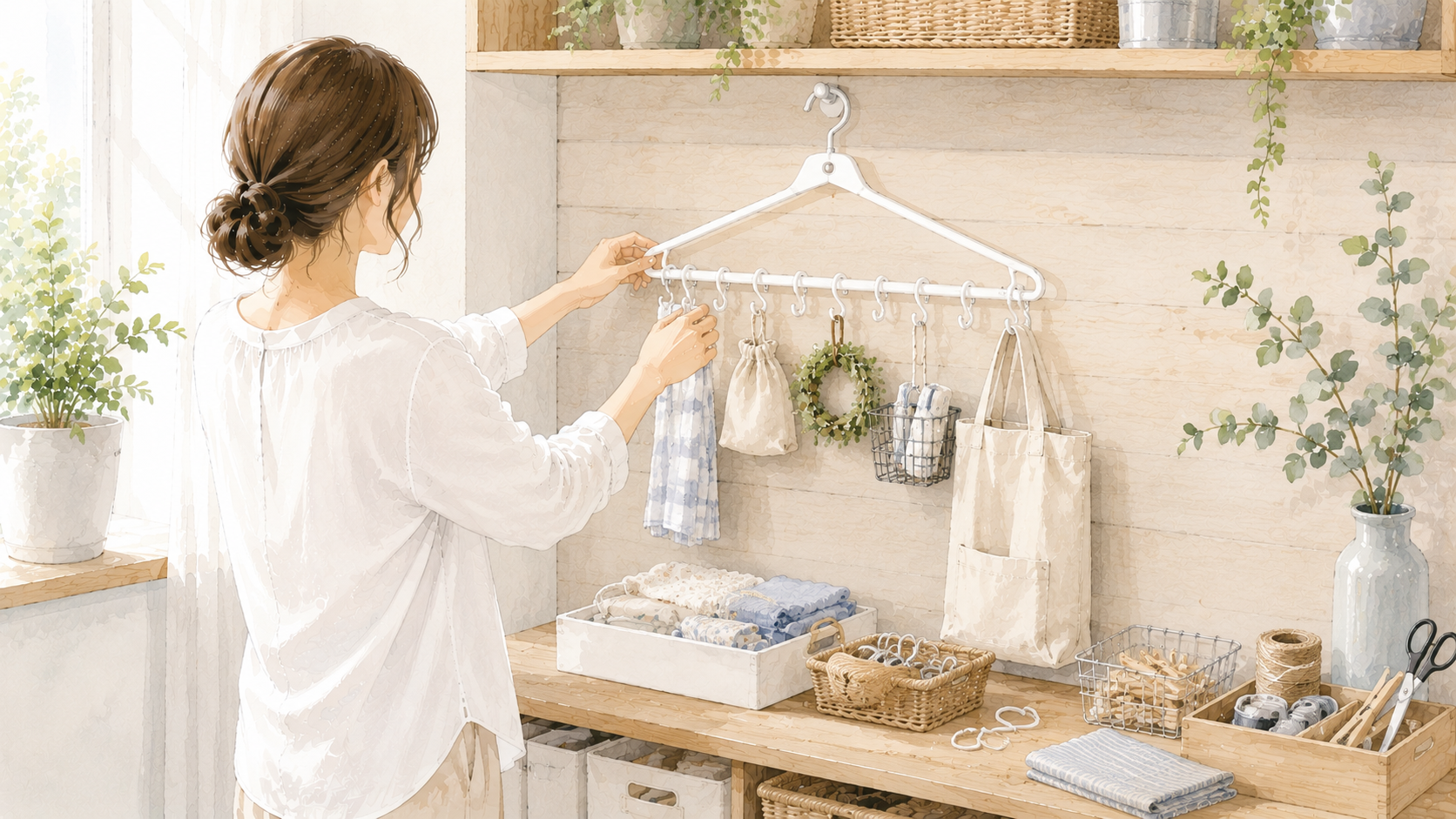 クローゼットのハンガーを絡ませない