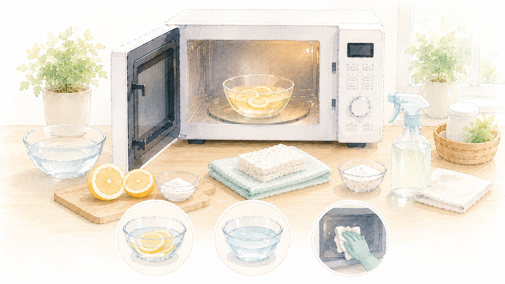 電子レンジの掃除・消臭に使える工夫