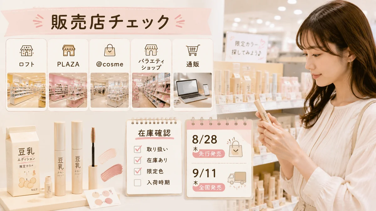 ロフトやPLAZAでロムアンド豆乳エディションを探す女性