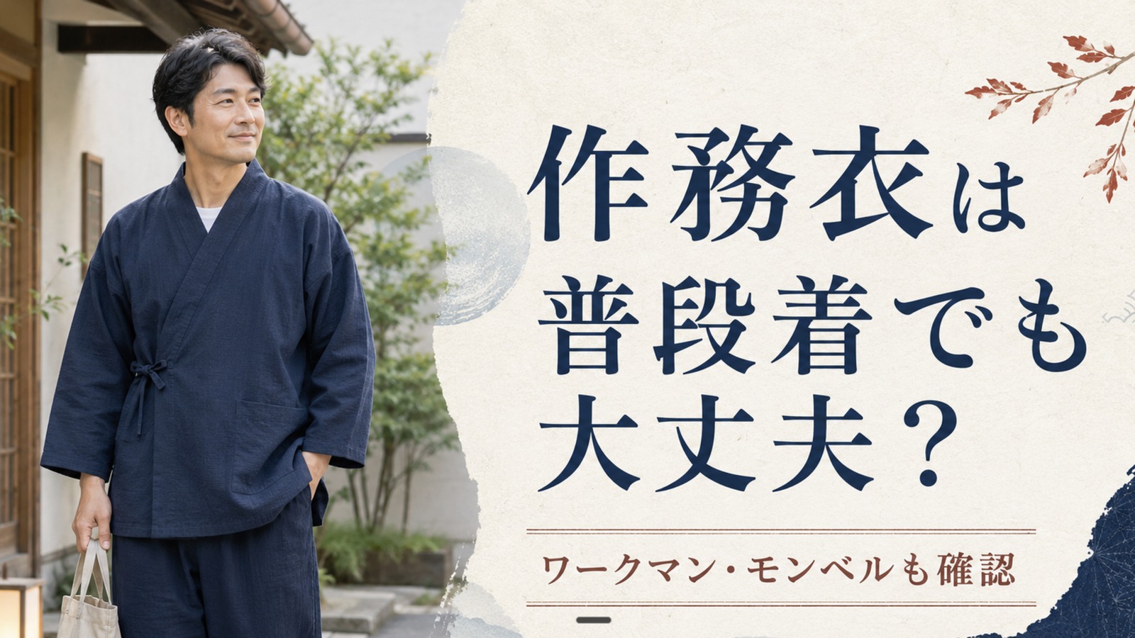 作務衣は普段着でも大丈夫かを説明するアイキャッチ