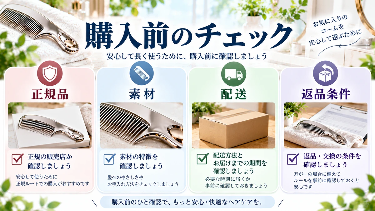 コームの形は、髪の長さより使う場面から選ぶを分かりやすく示す図解画像